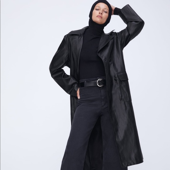 leather trench coat zara
